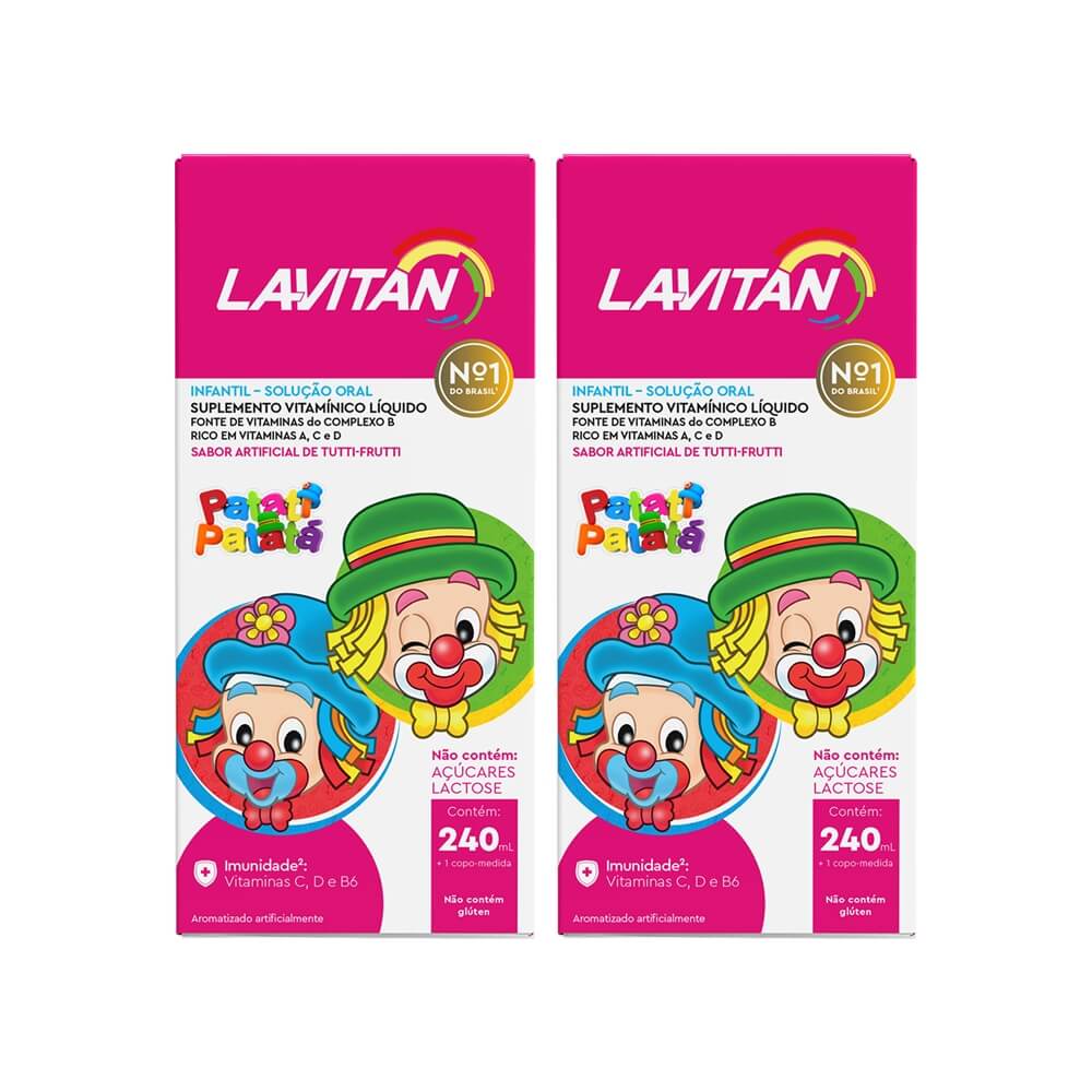 Kit com 2 Lavitan Infantil Patati Patatá Solução Oral 240ml