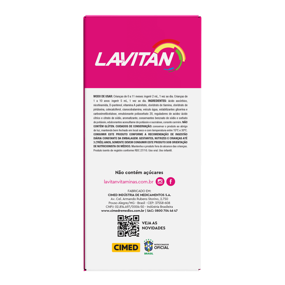Lavitan Infantil Patati Patatá Solução Oral 240ml