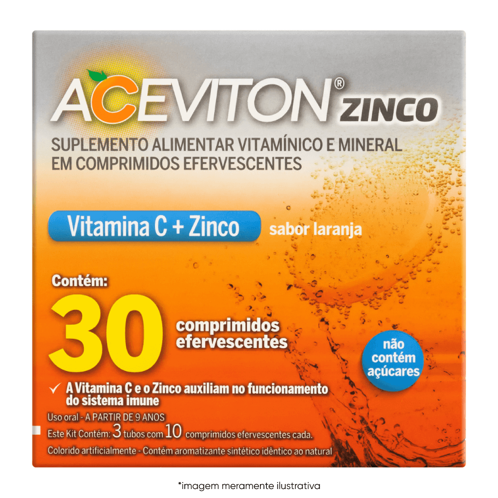 Imagem ilustrativa frente Aceviton Zinco 30 comprimidos
