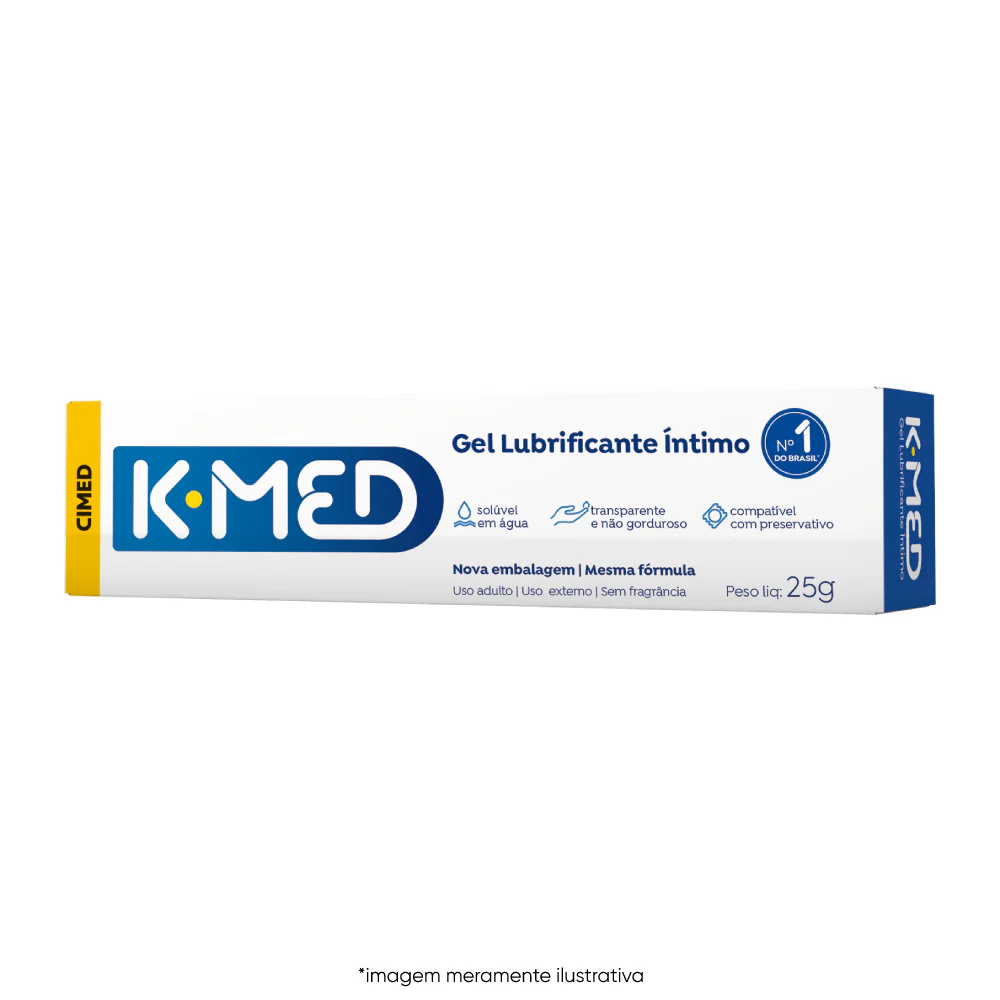 Imagem ilustrativa lateral do K-Med Gel lubrificante Íntimo 25g