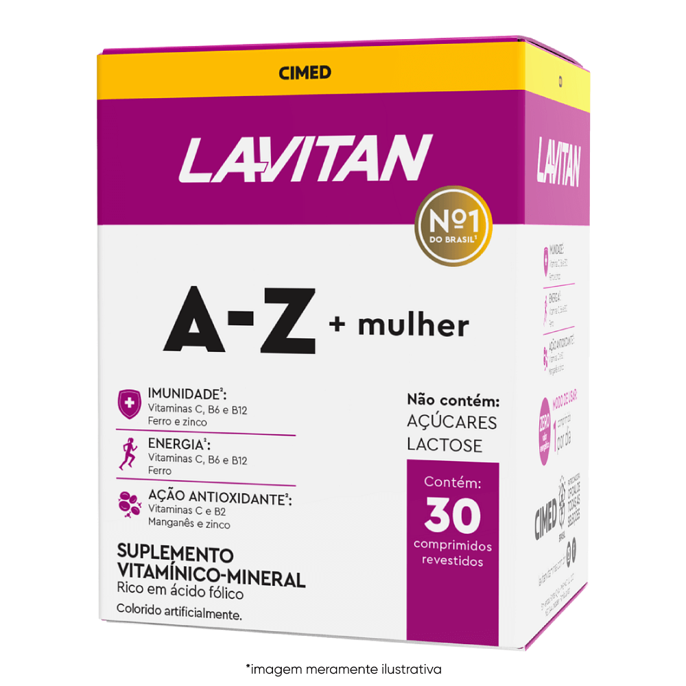 Imagem ilustrativa do Multivitaminico Lavitan AZ Para Mulher com 30 comprimidos