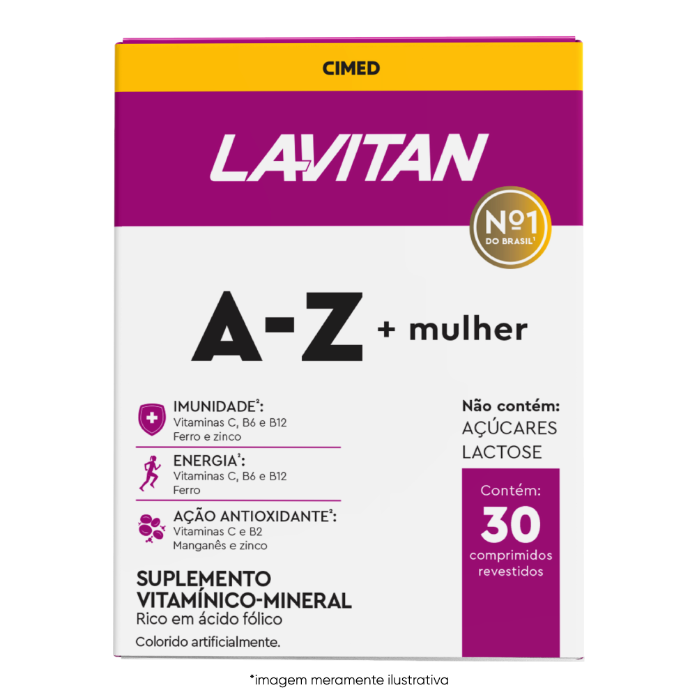 Imagem ilustrativa do Multivitaminico Lavitan AZ Para Mulher com 30 comprimidos