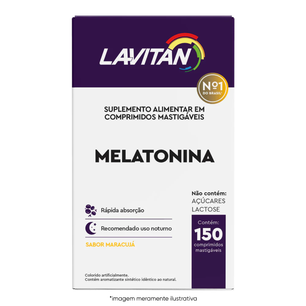 Suplemento Alimentar Lavitan Melatonina Maracujá c/ 150 Comprimidos Mastigáveis