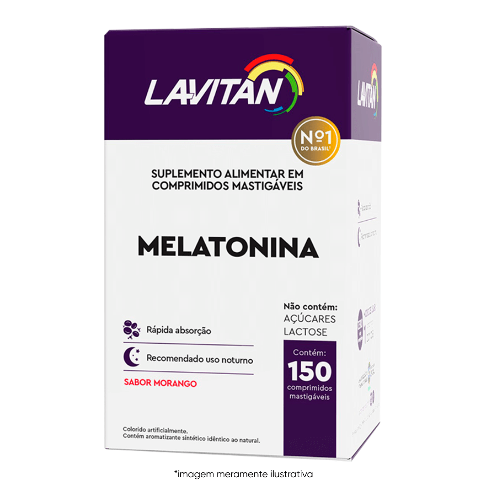 Imagem ilustrativa da Melatonina Lavitan com 150 comprimidos. 