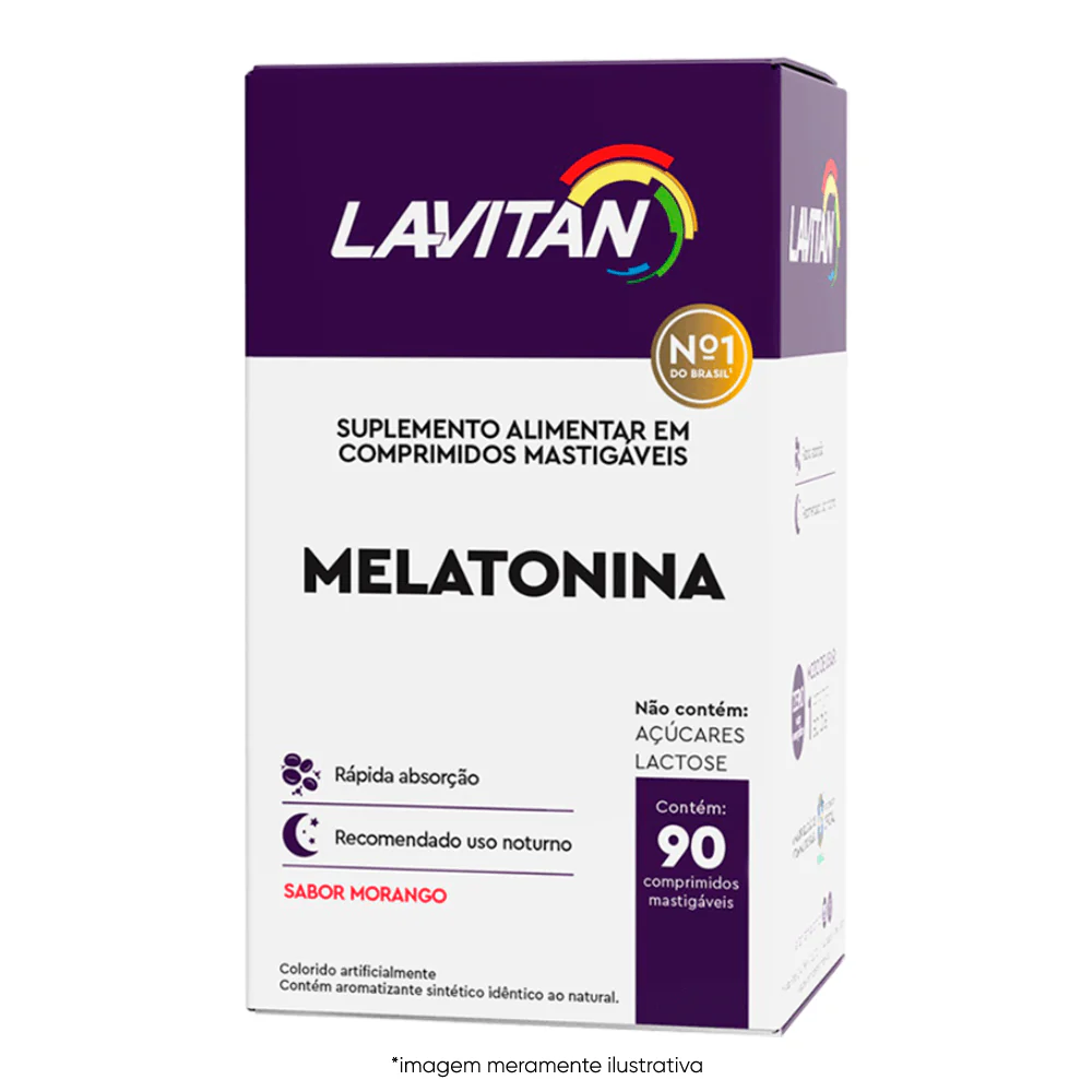 Imagem ilustrativa da Melatonina Lavitan com 90 comprimidos. 