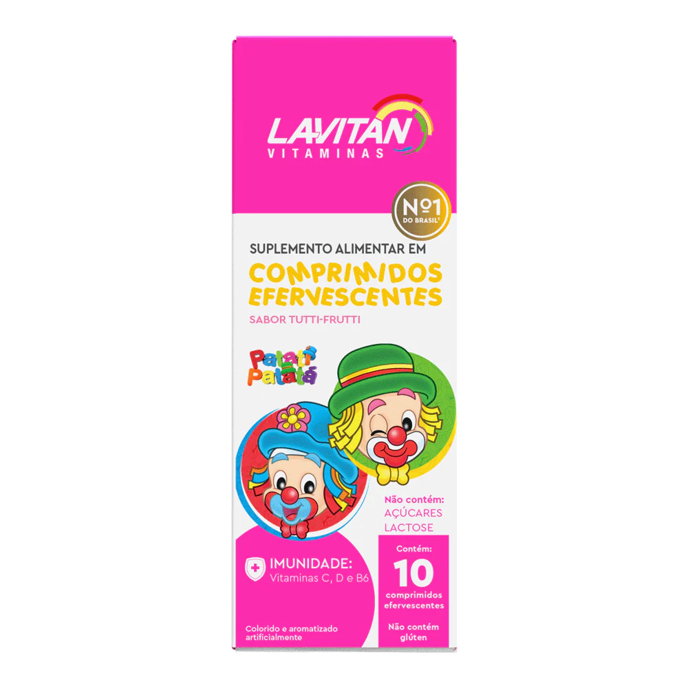 Lavitan Infantil Patati Patatá com 10 Comprimidos Efervescentes Sabor Tutti Frutti
