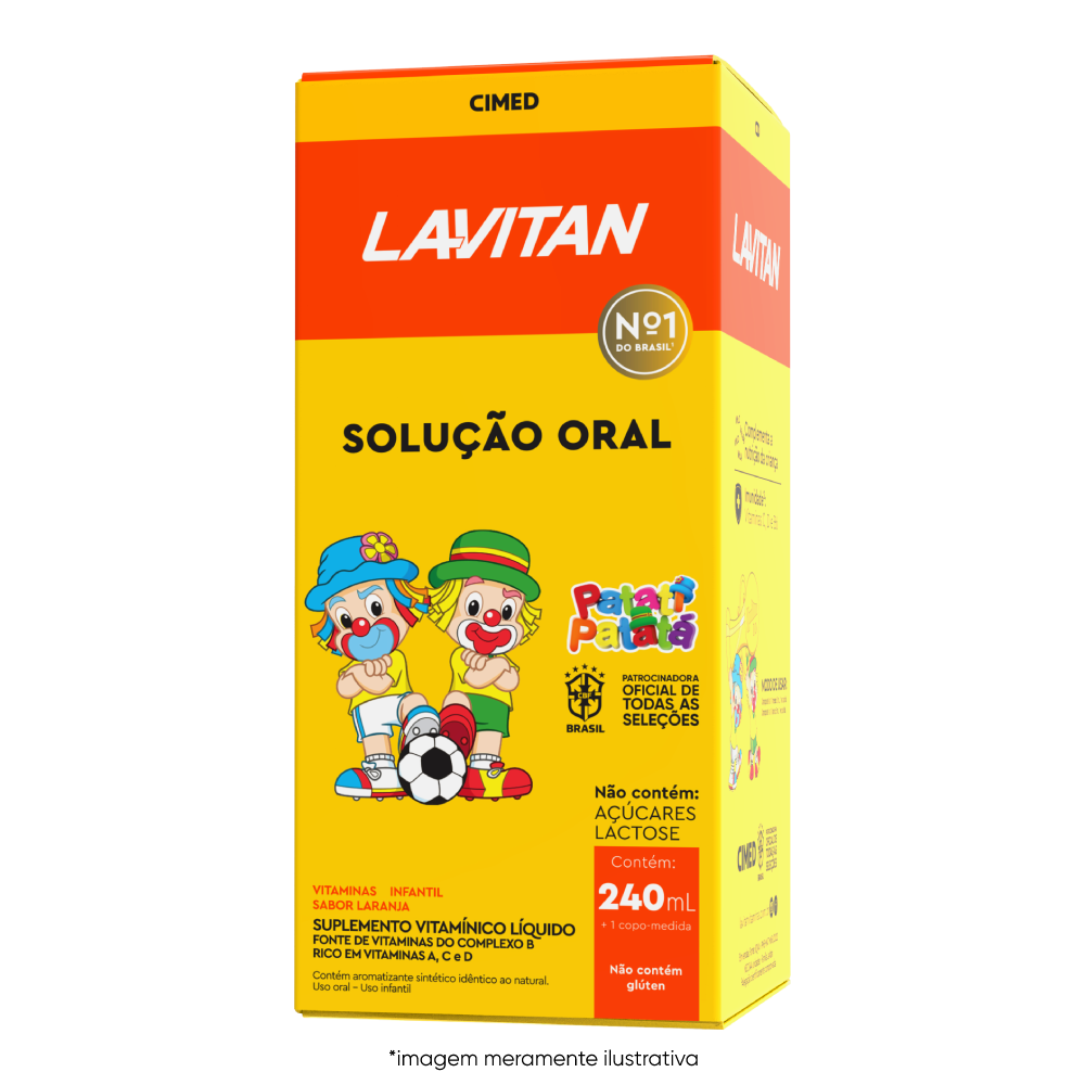 Lavitan Infantil Patati Patatá Sabor Laranja Solução Oral 240ml Edição Seleção Brasileira