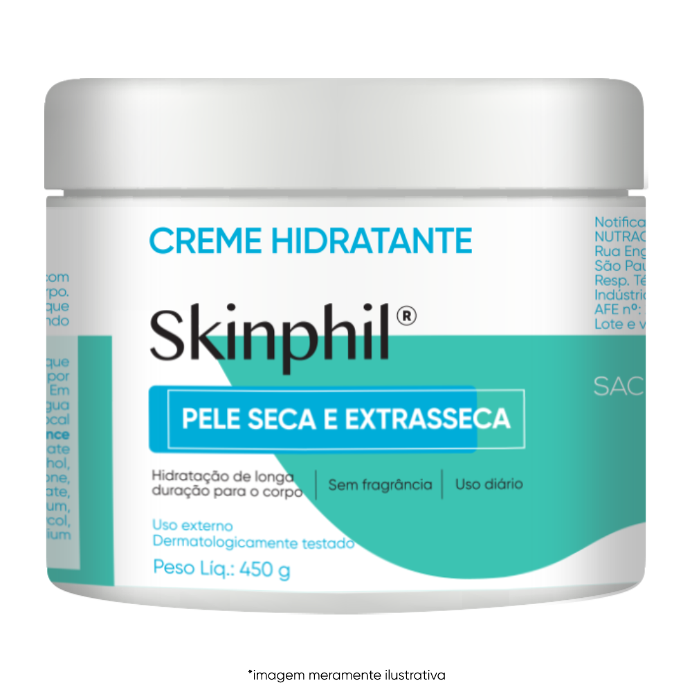 Imagem ilustrativa frente Creme Hidratante Skinphil Pele Seca E Extrasseca 450g