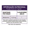 Tabela nutricional da embalagem de Lavitan melatonina Gotas sabor morango.
